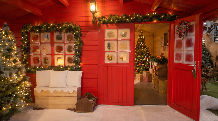Alquiler CABAÑA de NAVIDAD decoración personalizada según proyecton
