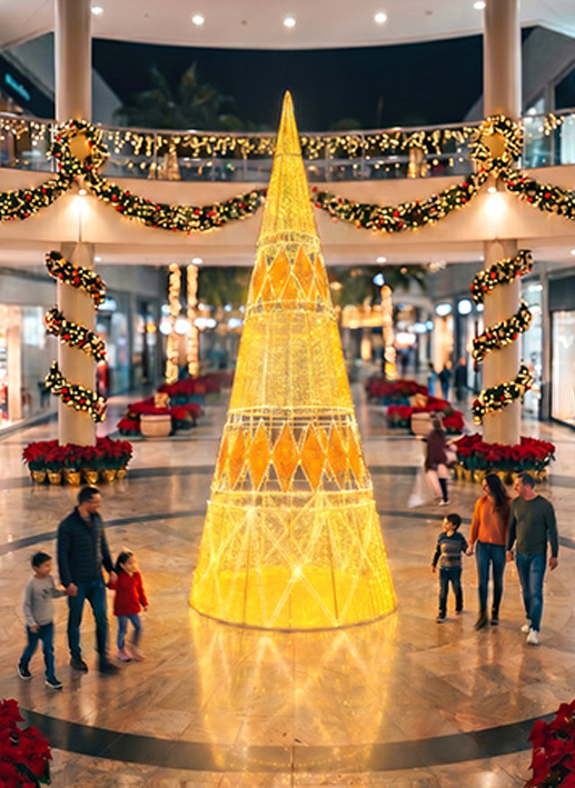 Árbol Cónico Dorado 6m
